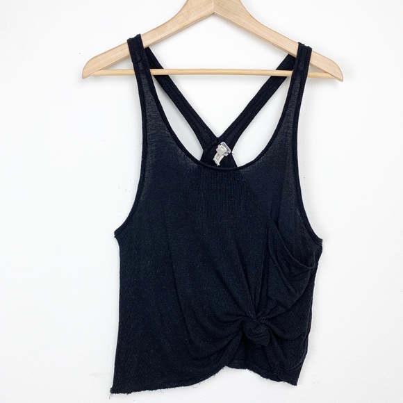 Free People Tops - Free People Black Ribbed Tank